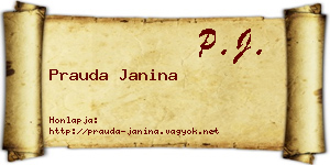 Prauda Janina névjegykártya
